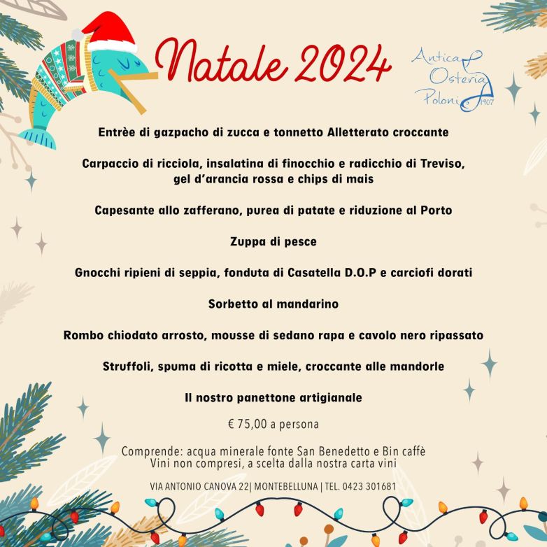 Il men&ugrave; di Natale 2024